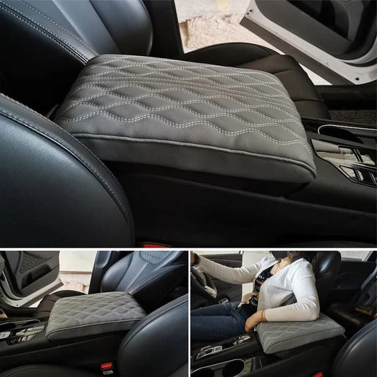Memory Foam Car Armrest Cushion with Waterproof Microfiber Cover and Elastic Band Installation