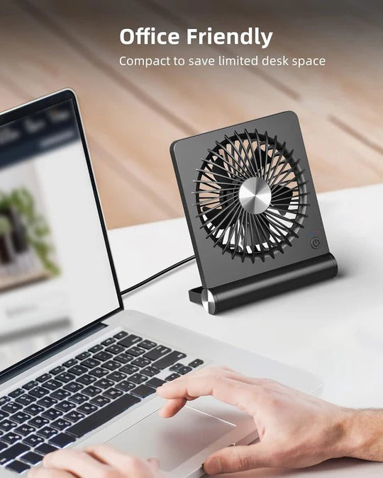 Ultra Quiet Small Desk Fan with Adjustable Airflow and USB Power