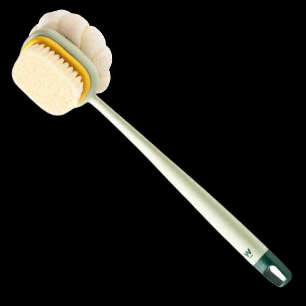 Long Handle Body Scrubber with Dual Sided Brush Head and Extended Reach