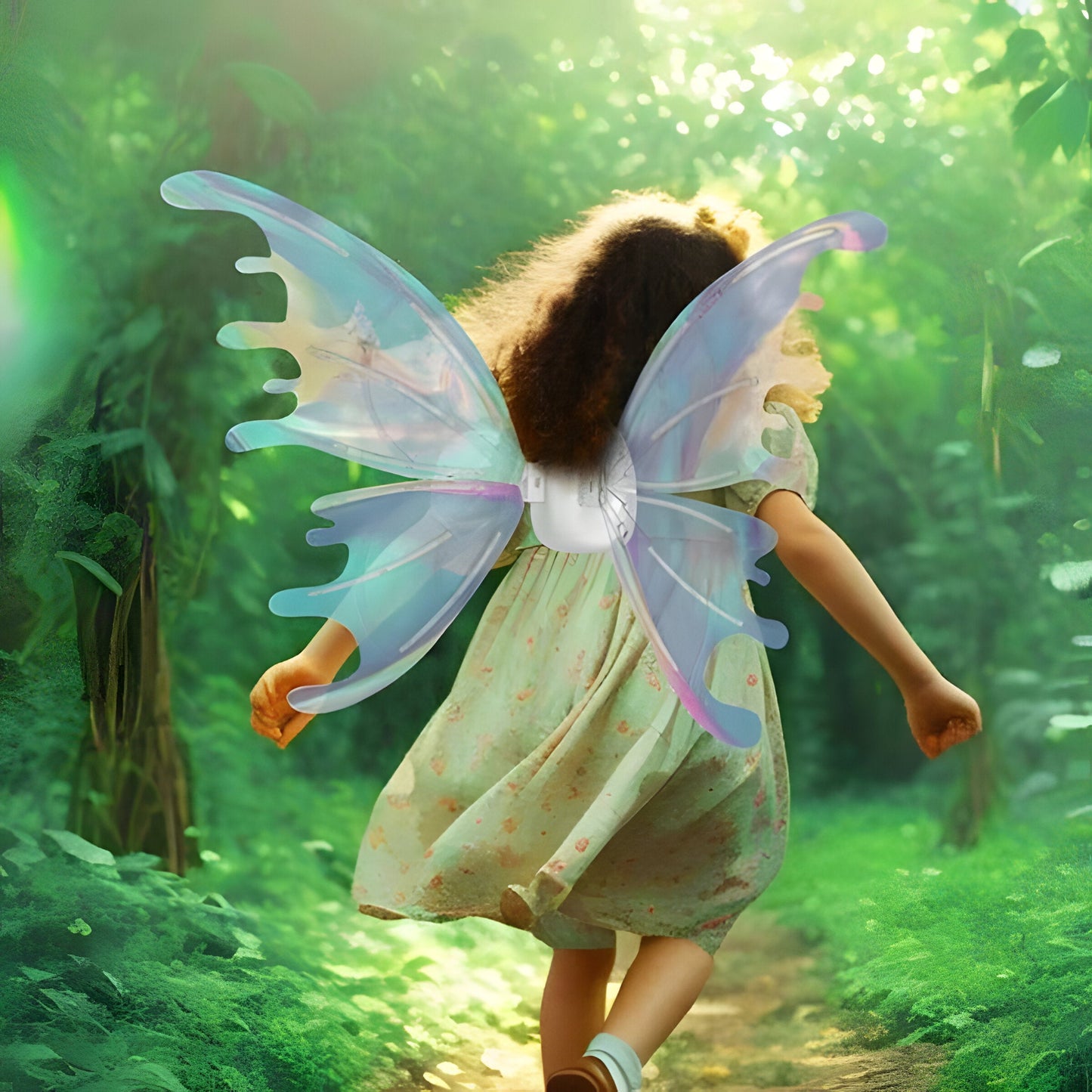 Motorized Fairy Wings with LED Lights and Flapping Action for Kids