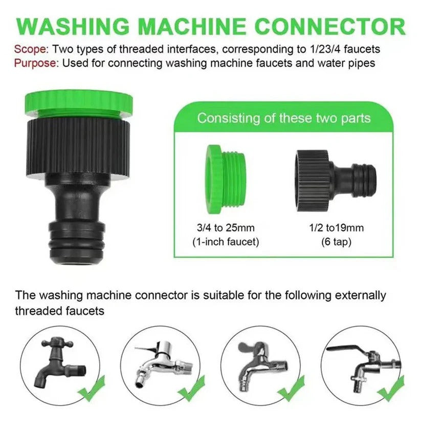 Expandable Garden Hose with Seven Spray Nozzle and Flow Control Lever