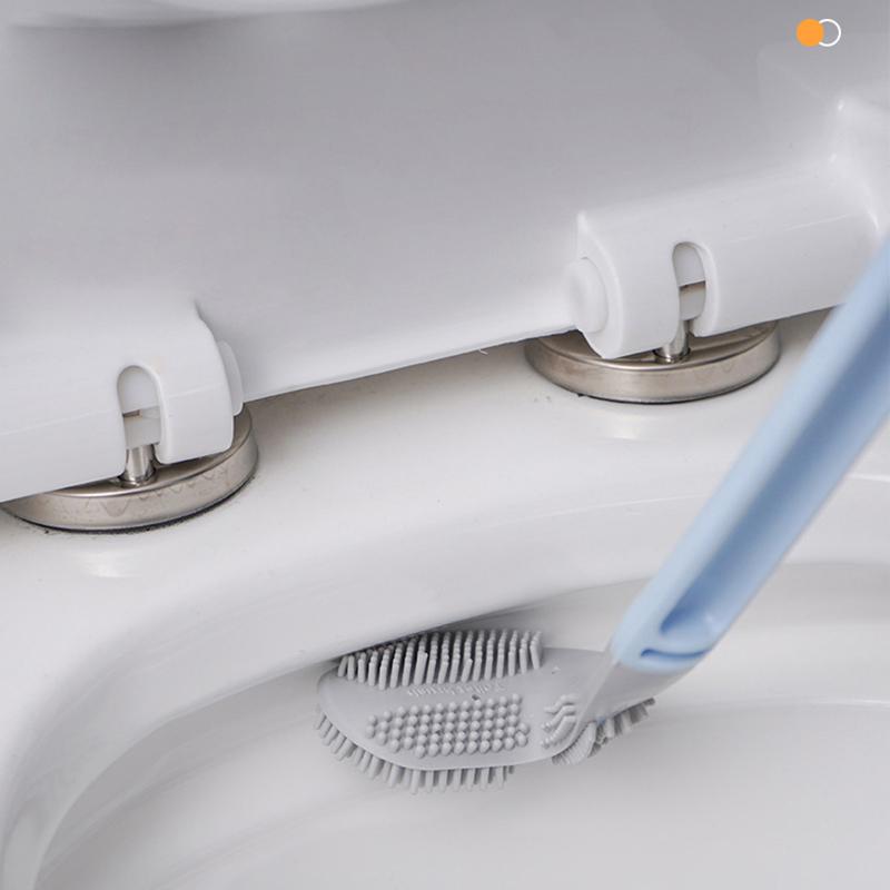 Wall Mounted Toilet Brush with Deep Reaching Bristles and Drip Away Holder