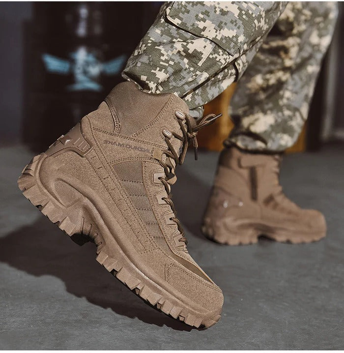 Winter Tactical Boots with Insulated Lining and Ankle Support, Moisture Blocking