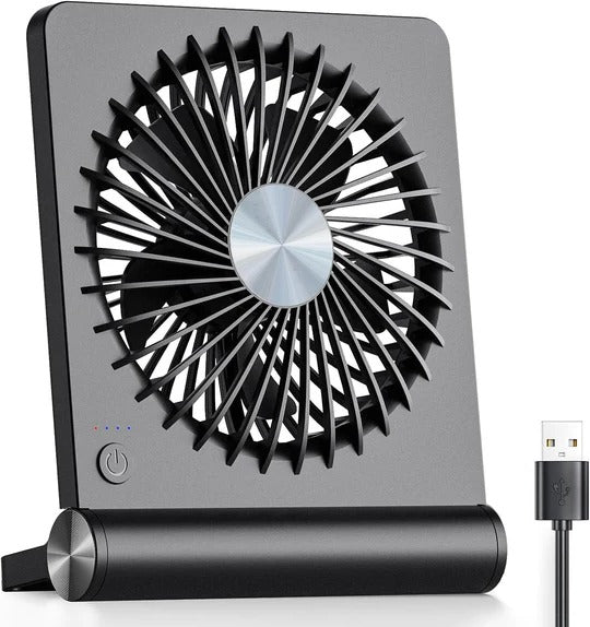 Ultra Quiet Small Desk Fan with Adjustable Airflow and USB Power