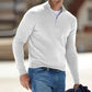 Men Long Sleeve Sweater with Zipper Front and Solid Color Design