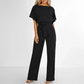 Dark Blue Fitted Jumpsuit with Cotton Polyester Blend and Machine Washable Care