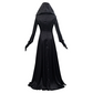 Vampire Lady Cosplay Costume with Jacquard Coat and Satin Dress, Neckband and Tattoo Stickers