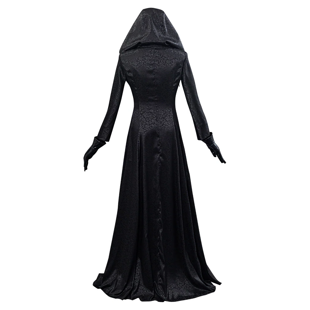 Vampire Lady Cosplay Costume with Jacquard Coat and Satin Dress, Neckband and Tattoo Stickers