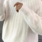 Womens Knit Sweater with Crew Neck and Full Length Sleeves, Hip Coverage