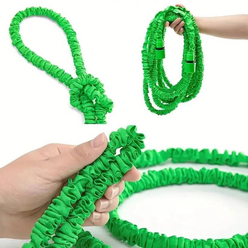 Expandable Garden Hose with Seven Spray Nozzle and Flow Control Lever