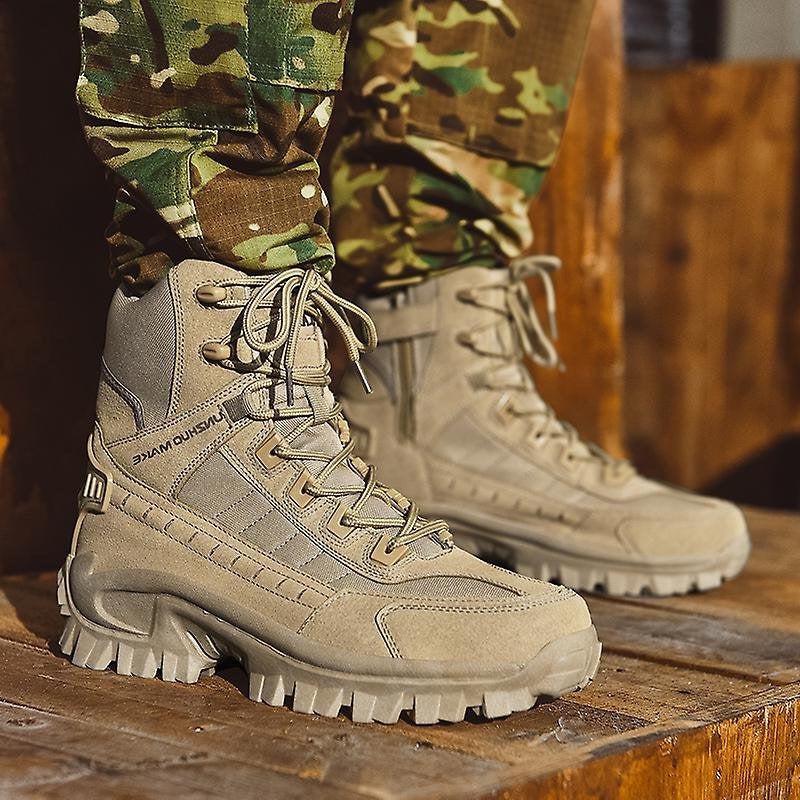 Winter Tactical Boots with Insulated Lining and Ankle Support, Moisture Blocking
