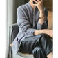 Insulated Sweater Jacket with Thick Knit and High Collar, Front Pockets