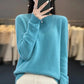 Wool Sweater with O-Neck Collar and Medium Stretch, Slim Fit
