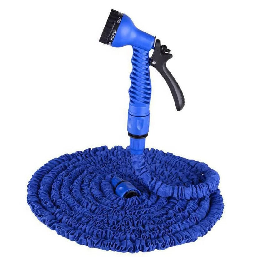 Expandable Garden Hose with Seven Spray Nozzle and Flow Control Lever