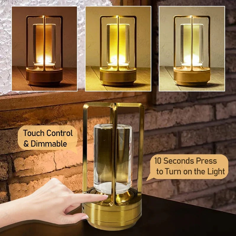 Cordless Table Lamp with Touch Dimmer and Adjustable Color Temperature, USB-C Rechargeable