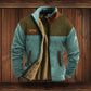 Fleece Jacket with High Collar and Full Zip, Side Pockets for Men