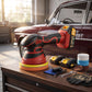 Battery Powered Orbital Buffer for Auto Paint Correction with Multiple Foam Pads