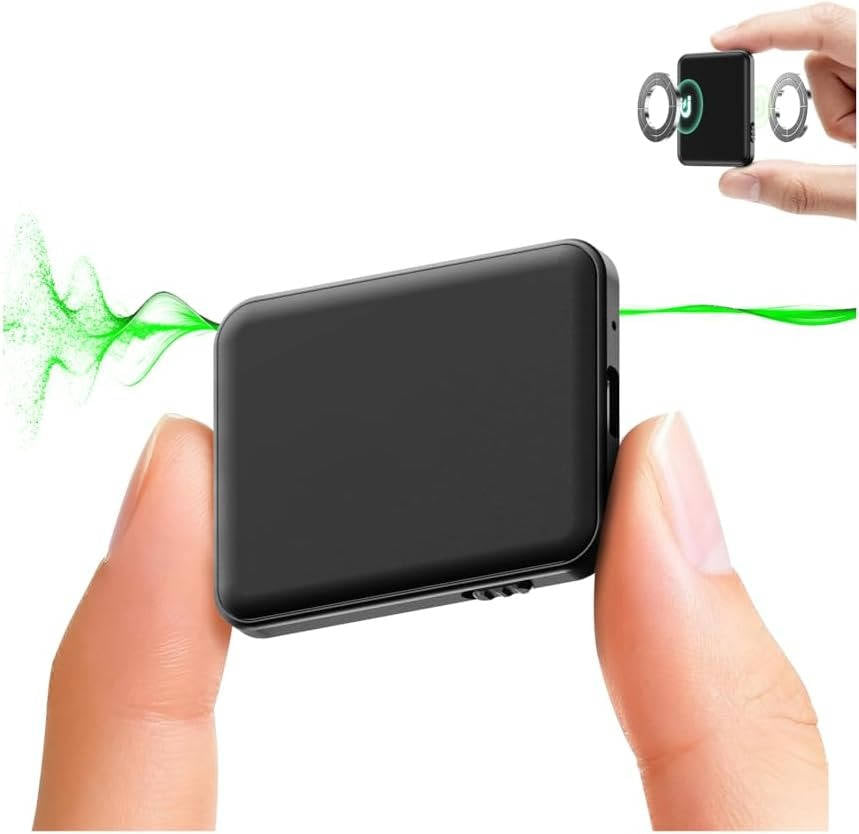 Double Sided Magnetic Voice Activated Recorder, AI Noise Reduction Digital Voice Recorder with MP3 and USB C