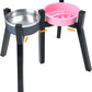 Dog Bowl Stand with Adjustable Width and Foldable Metal Frame, 13.7in Height