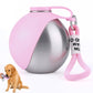 2 in 1 Portable Dog Water Bottle, 10 oz Stainless Steel Tumbler with Foldable Silicone Bowl