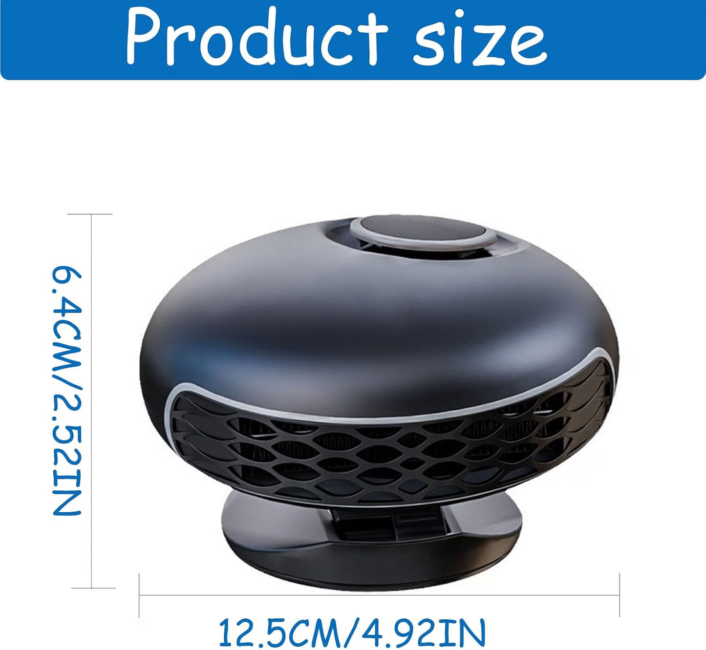 12V Car Heater, 150W Cigarette Lighter Defroster and Defogger, 360 Degrees Rotating Portable Fast Heater for Windshield