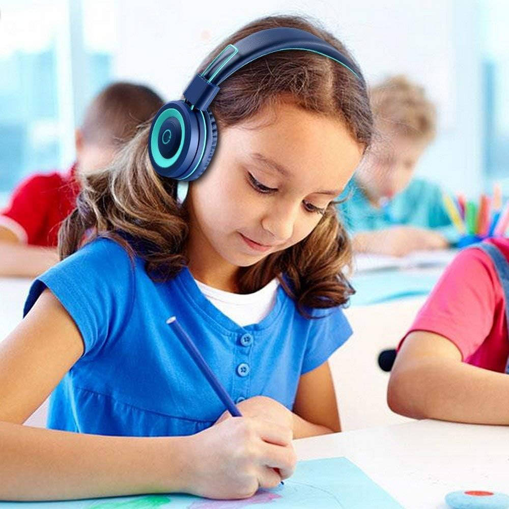 Foldable Kids On Ear Headphones for Children, Teens, Boys & Girls, Compatible with Smartphones, Tablets, School, Kindle & Airplane Travel