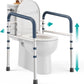 Toilet Safety Rails, Adjustable Toilet Safety Frame with Handles for Elderly Adults, Seniors and Handicap