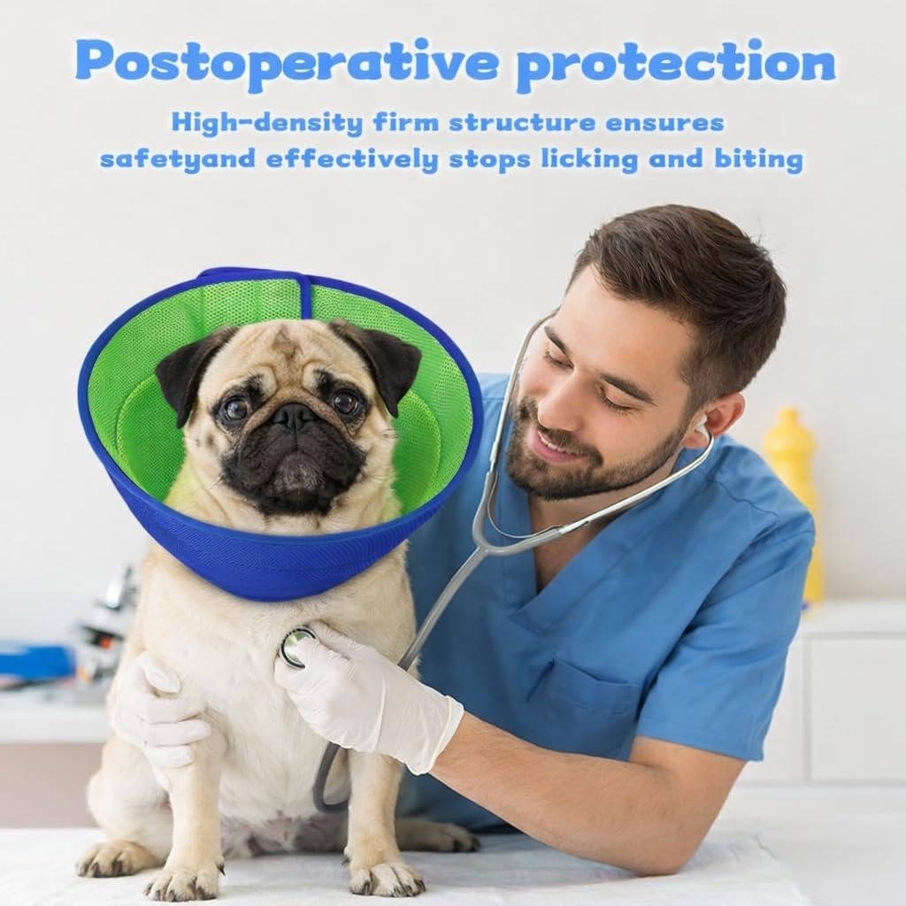 Soft Dog Cone Collar to Stop Licking After Surgery, Adjustable Washable Recovery E-Collar for Dogs and Cats
