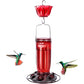 Glass Hummingbird Feeder for Outdoors, Wild Bird Feeder with 6 Feeding Ports for Garden Yard