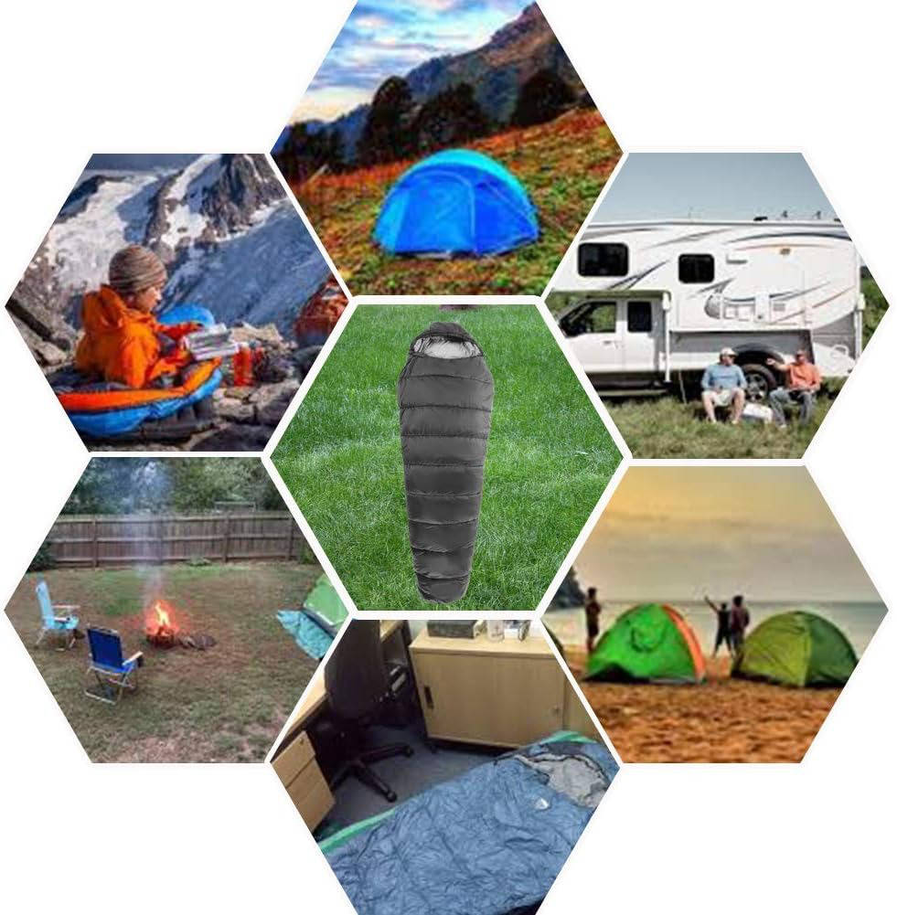 Heated Sleeping Bag, 5 Heating Pads with USB Power Support, Portable Mummy Style Sleeping Bag for Camping
