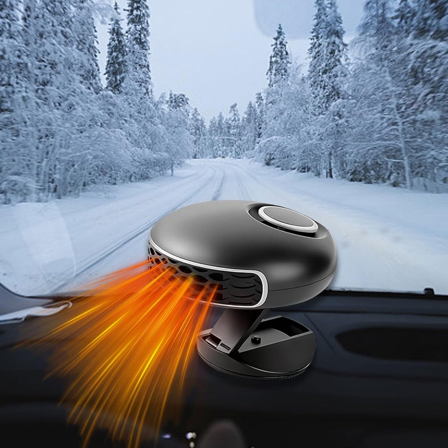 12V Car Heater, 150W Cigarette Lighter Defroster and Defogger, 360 Degrees Rotating Portable Fast Heater for Windshield