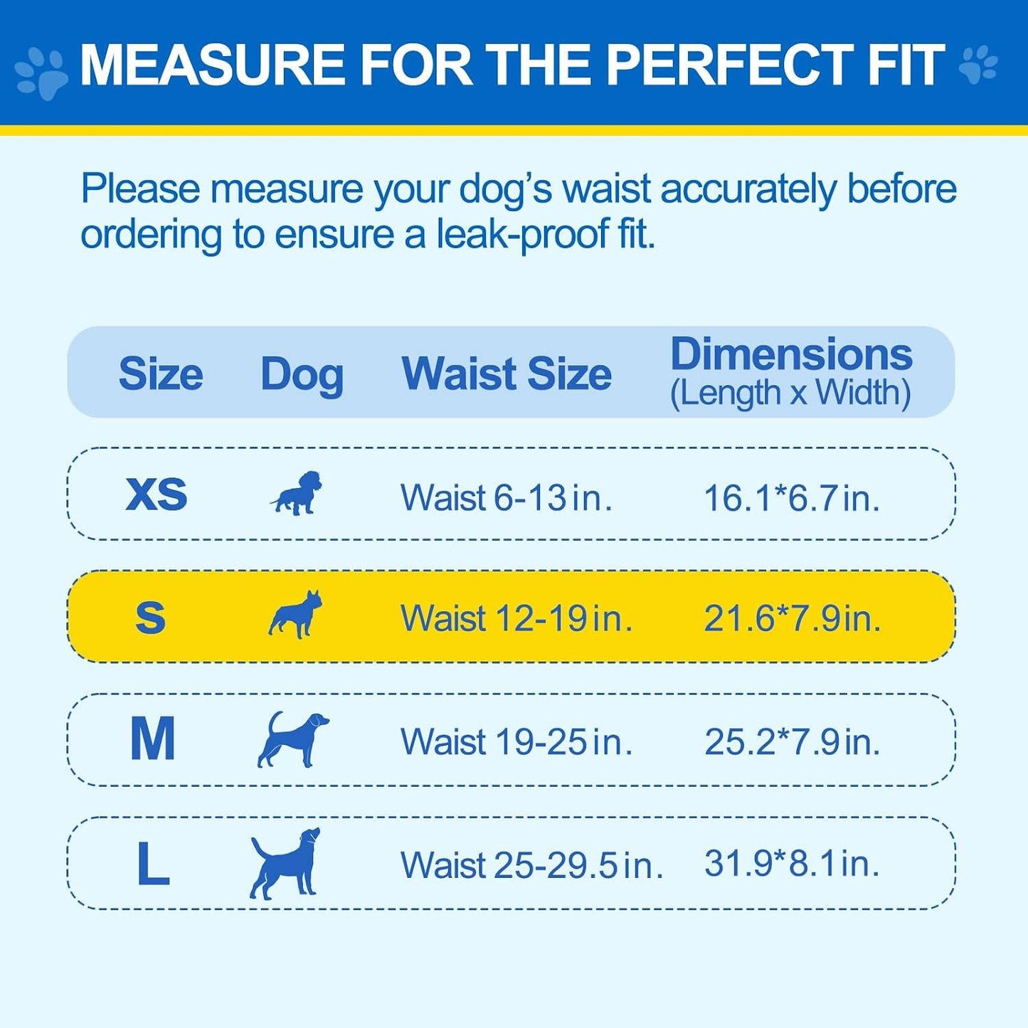 100 Count Dog Belly Bands for Male Dogs, Disposable Male Dog Diapers, Leakproof Dog Wraps with Wetness Indicator