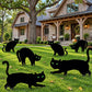 6 Pack Halloween Black Cat Yard Decorations, Waterproof Lawn Signs with Stakes and Glow in Dark Eyes for Outdoor Halloween Decor
