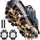 Ice Cleats for Shoes and Boots, 19 Stainless Steel Spikes, Anti Slip Snow Traction Grips for Hiking, Walking and Climbing