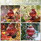 Glass Bird Feeder for Outdoors Hanging, 26 oz Leakproof Bird Nectar Feeder with 5 Metal Flower Feeding Ports