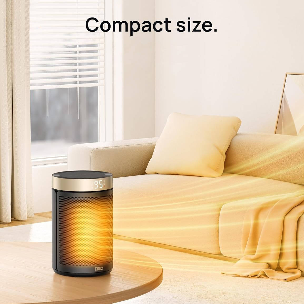 Portable Space Heater, Electric Indoor Heater with Adjustable Thermostat for Home, Office and Bedroom