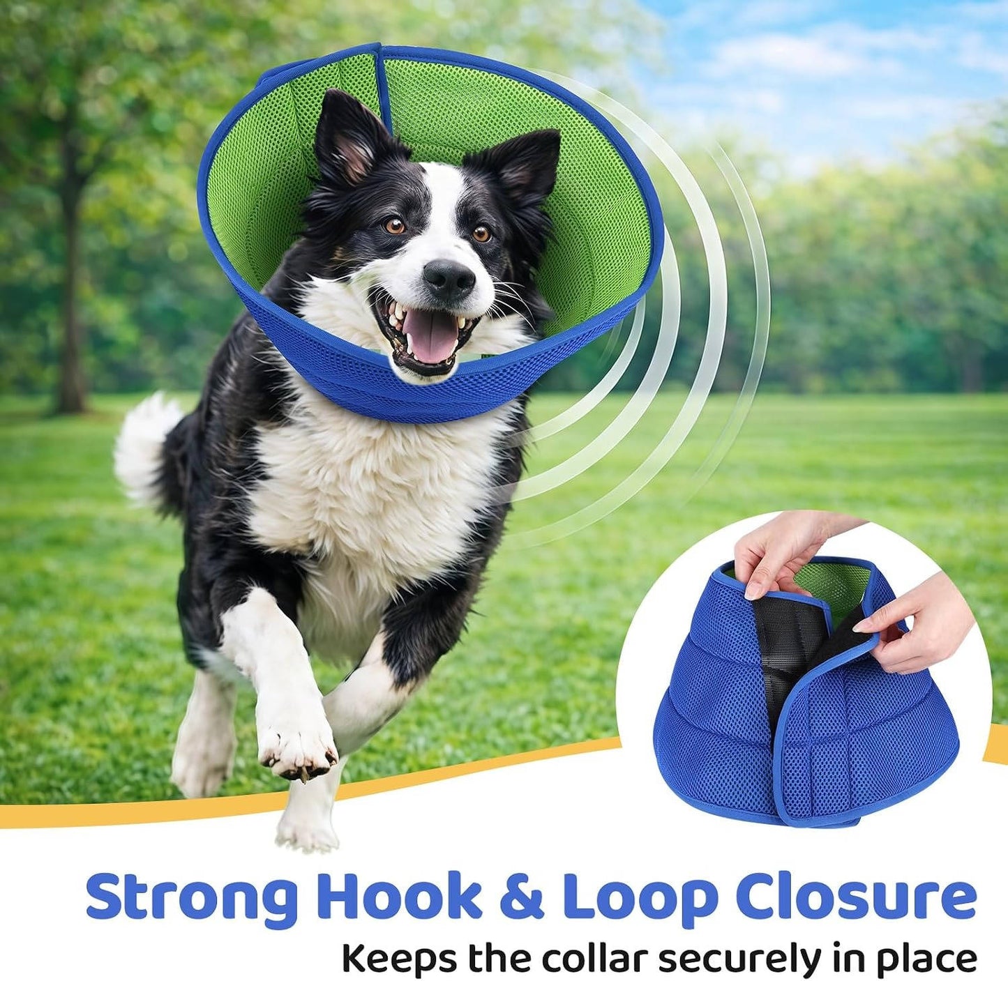 Soft Dog Cone Collar to Stop Licking After Surgery, Adjustable Washable Recovery E-Collar for Dogs and Cats