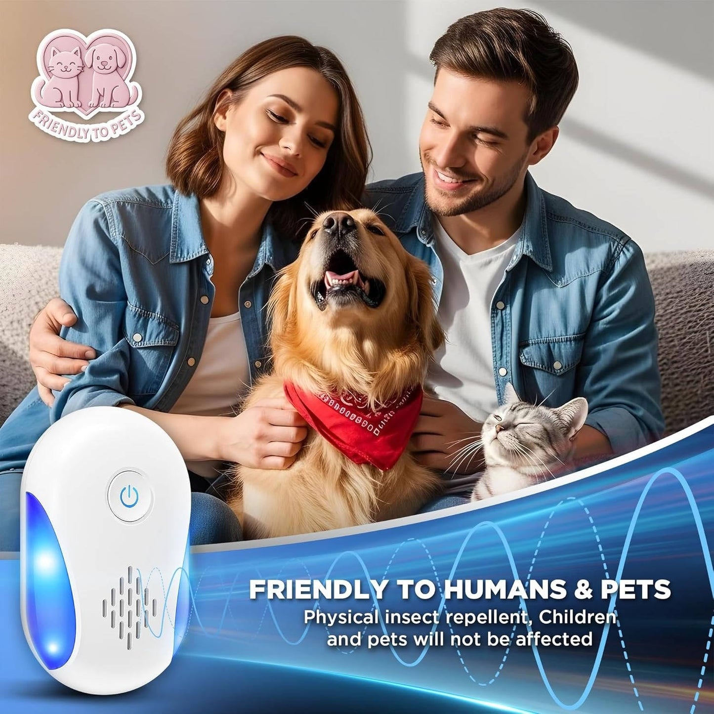6 Pack Plug in Ultrasonic Rodent & Pest Indoor Repeller, Mouse, Mice, Rats, Roaches, Ants, Spiders & Bugs