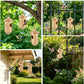 House for Outside Nesting 3 Pack with Bird Feeder, Small Wooden Bird House for Outdoors with Hemp Ropes