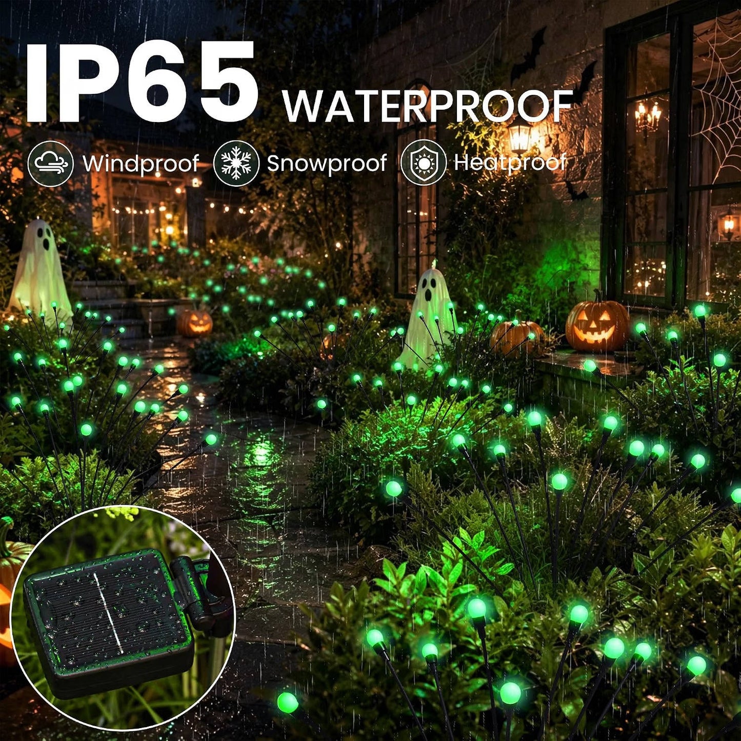 4 Pack Solar Halloween Lights, 40 LED Outdoor Lights for Yard, Garden and Party Decor