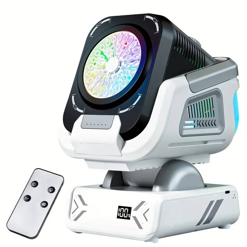 Automatic Bubble Machine with 150-Degree Rotation and 9-Color LED Lighting