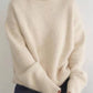 Turtleneck Sweater with Loose Fit and Full Length Sleeves, Stretch Knit