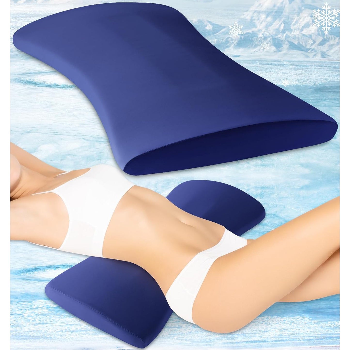 Lower Back Support Pillow, Memory Foam Lumbar Pillow for Sleeping, Cooling Waist Bolster for Side, Back and Stomach Sleepers