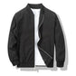 Mens Bomber Jacket with Metal Zipper and Rib Knit Trim for Spring Fall