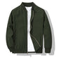 Mens Bomber Jacket with Metal Zipper and Rib Knit Trim for Spring Fall