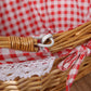 Oval Willow Picnic Basket with Dual Lids and Removable Cotton Liner