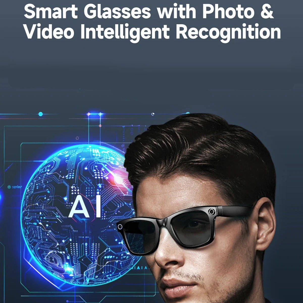 Smart Glasses with Camera, Real Time Translator, Wearable Video Recording Glasses