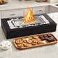 Tabletop Bio Ethanol Fireplace, Portable Rectangular Fire Pit with Dual Glass Wind Guard for Indoor Patio and Balcony