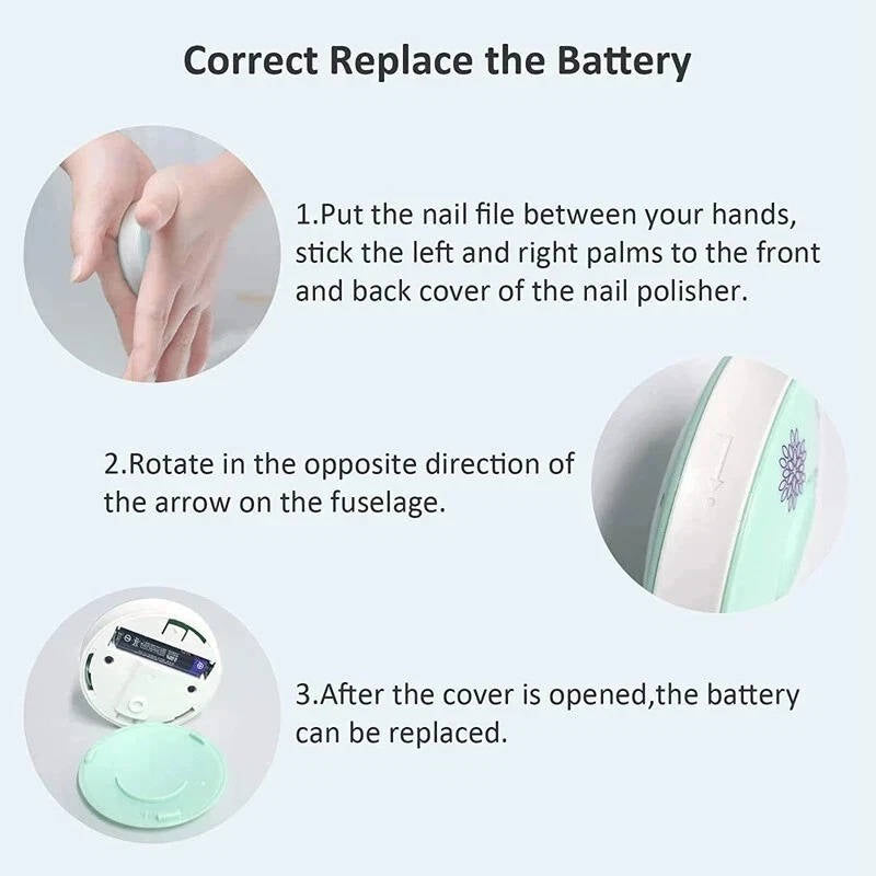 Baby Nail Trimmer with 6 Grinding Heads, Electric Safe Nail File for Newborns and Toddlers
