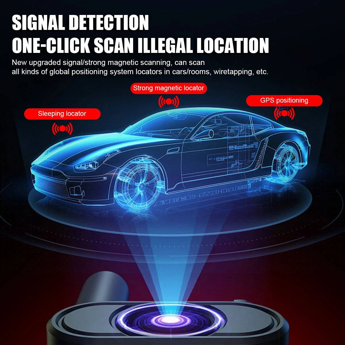 Wireless RF Camera Detector, GSM Bug GPS Tracker Finder Scanner Device